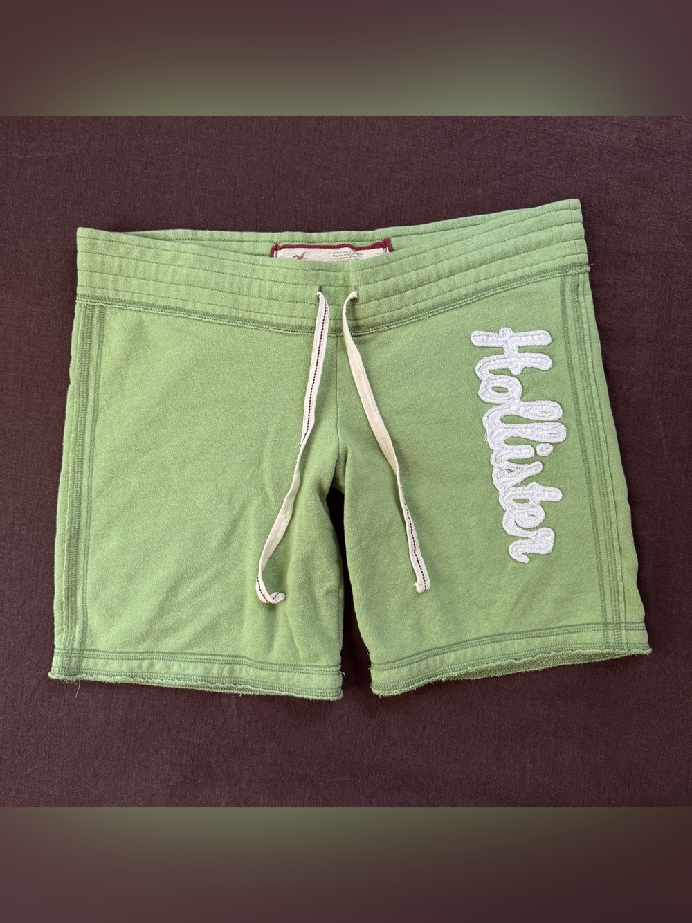 Vintage Y2K Hollister Green Low Rise Logo Sweat Shorts M